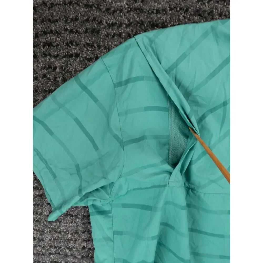 Columbia Shirt Mens XL Green Striped Short Sleeve Vented Omni Shade Outdoors - Picture 11 of 12